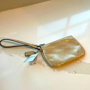 Coach Factory wristlet. Gold sparkle. New with tag.